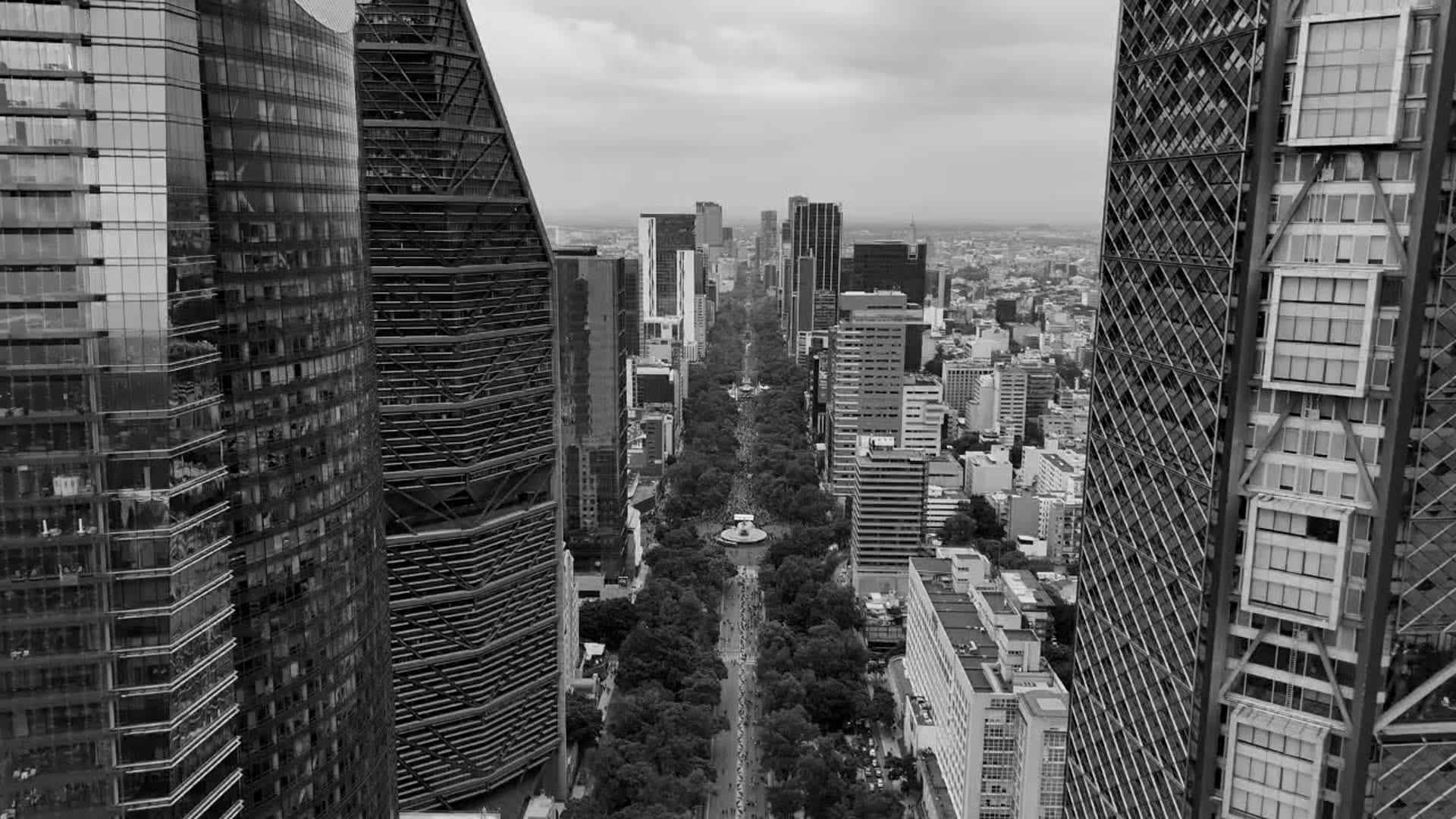 Vista aérea del Paseo de la Reforma, Ciudad de México
